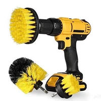 3 piecesset of electric washing brush drill brush kit used for carpet glass car tires kitchen range hood cleaning brush