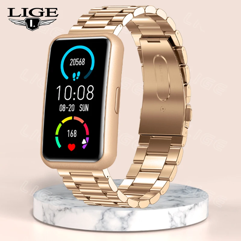 

LIGE New Smart Watch Women Men Full Touch Watches Heart Rate Sport Smart Bracelet Blood Pressure Smartwatch Lady For Android IOS