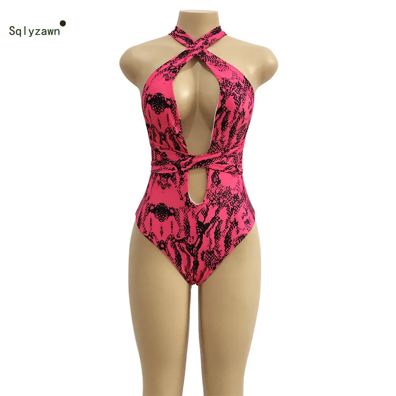 Боди женское с V образным вырезом и принтом змеиной кожи| |