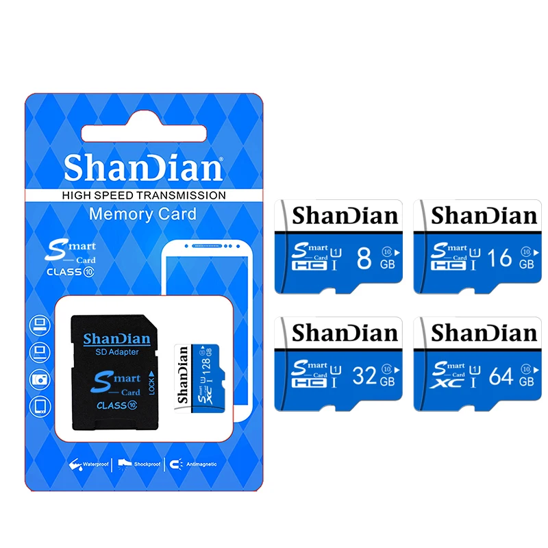 Оригинальная карта памяти SHANDIAN 4 ГБ 8 16 32 64 128 SD класса 6 класс 10 Высококачественная