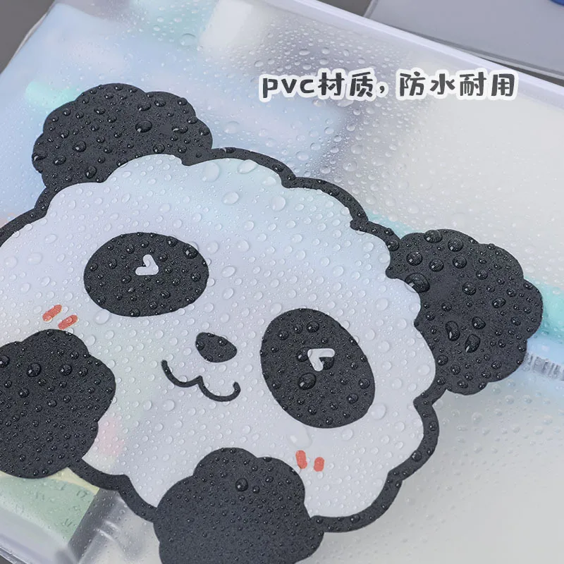 

21.3x17cm Kawaii Cartoon Animal File Foler Transparent PVC Document Stationery Pocket Folder Students Study Exam Stationery Bag