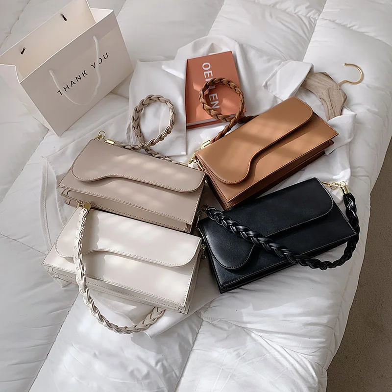 

Простые Стильные Модные маленькие однотонные сумки с клапаном для подмышек для женщин, РЕТРО МАТОВЫЕ дамские сумочки из искусственной кожи...