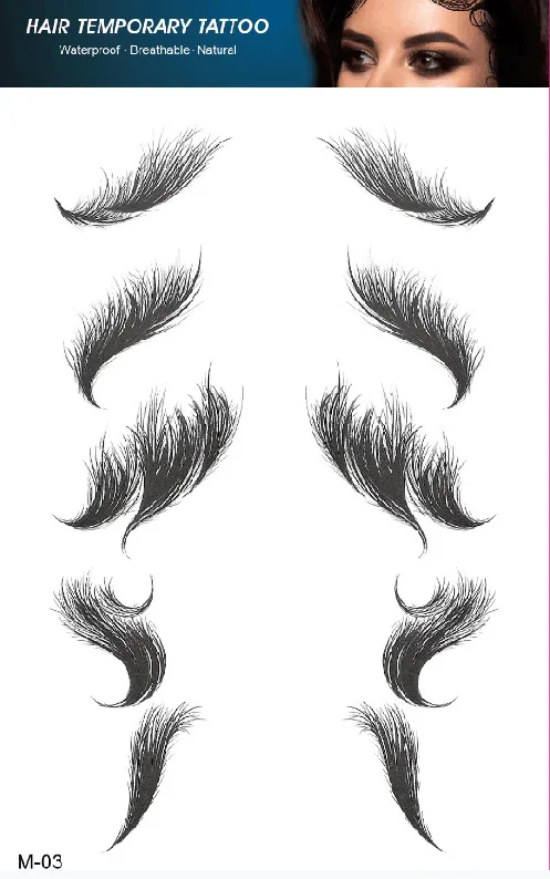 10 шт. водостойкие Временные татуировки-наклейки для волос |