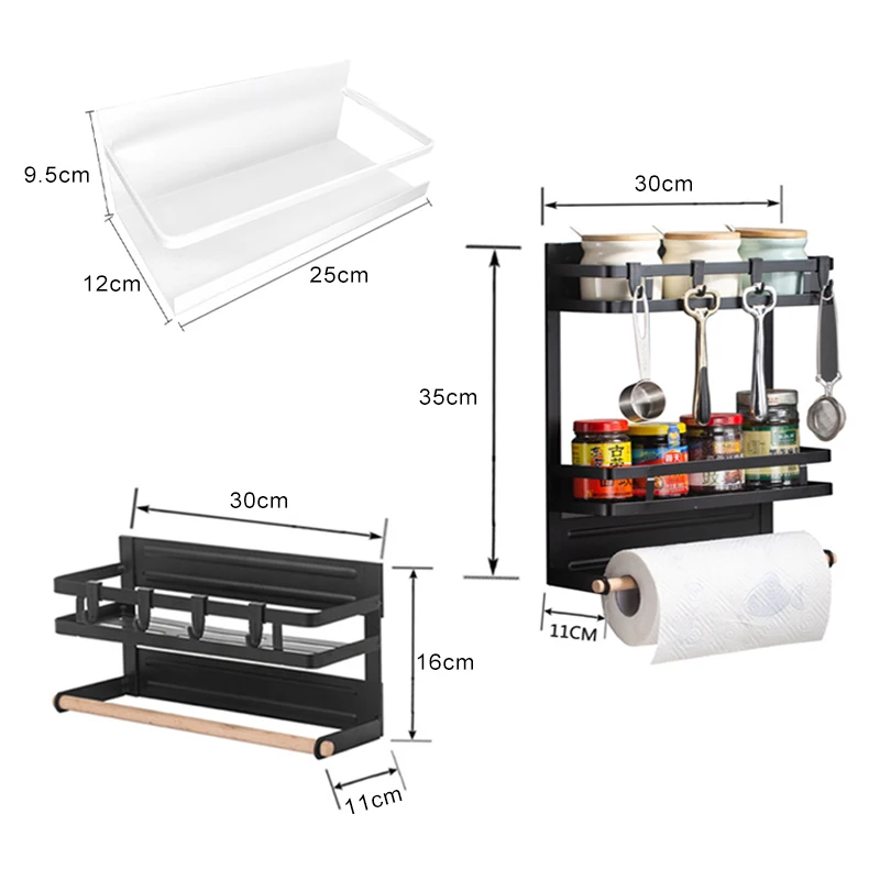 magnet shelf paper towel roll holder magnetic fridge side rack decorative holder kitchen spice hang storage shelf bath organizer free global shipping