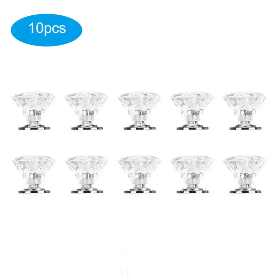 10 шт. ручка для выдвижных ящиков вытягивания тыквы хрустальная пластиковая