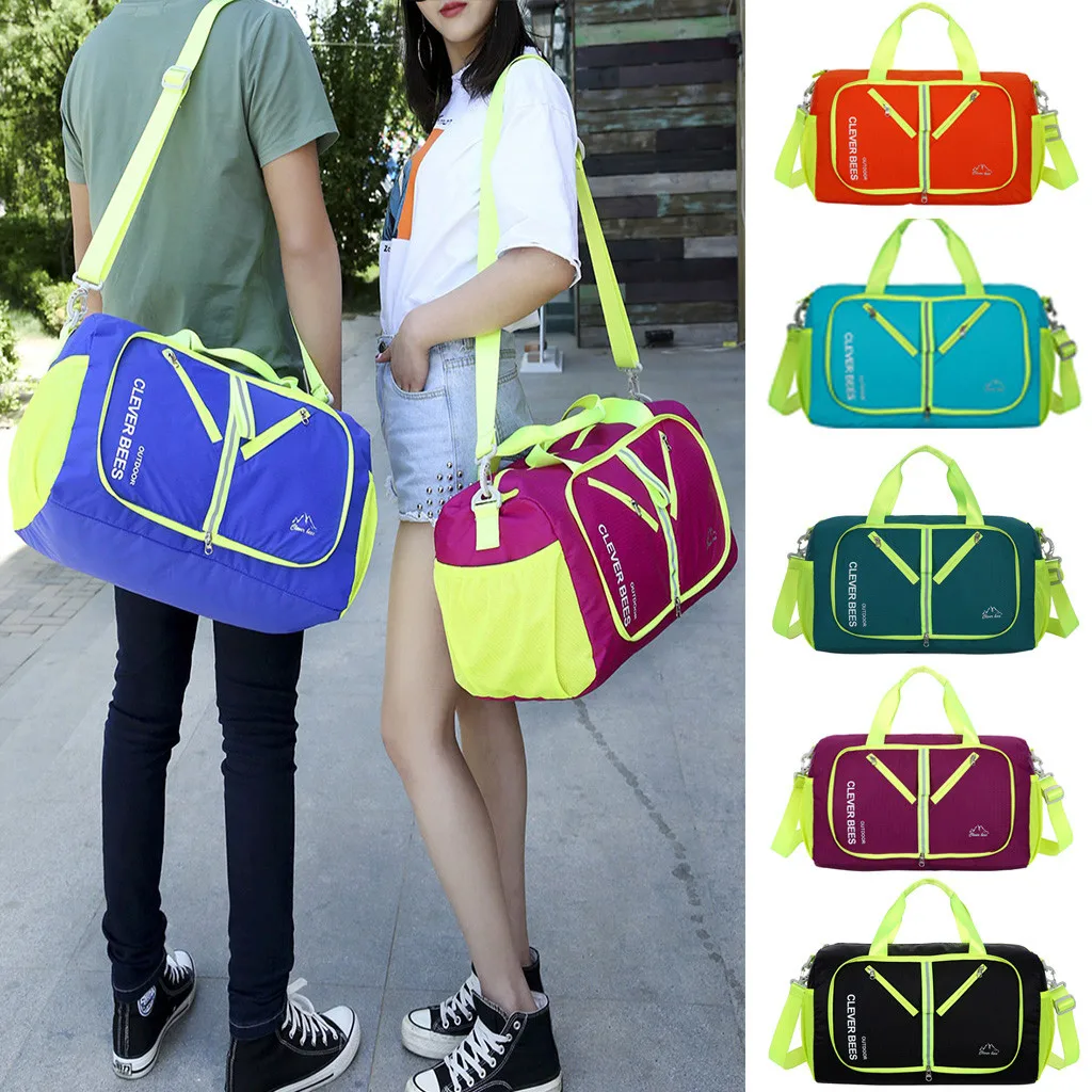foldable Travel Storage Collapsible Bag Shoulder Portable Outdoor Folding Luggage unisex Large Capacity Soild Handbags | Багаж и сумки