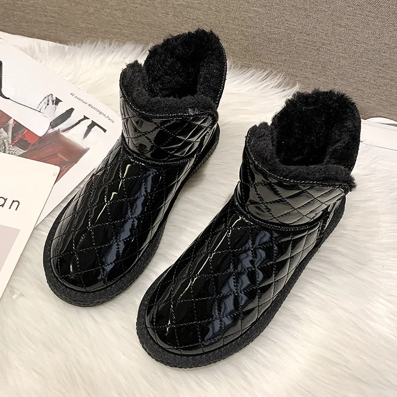 

2021 Winter New Women's Snow Boots Women Ankle Boots Ladies Outdoor Set Foot Cotton Shoes Warm Plus Velvet Student Flat Boots