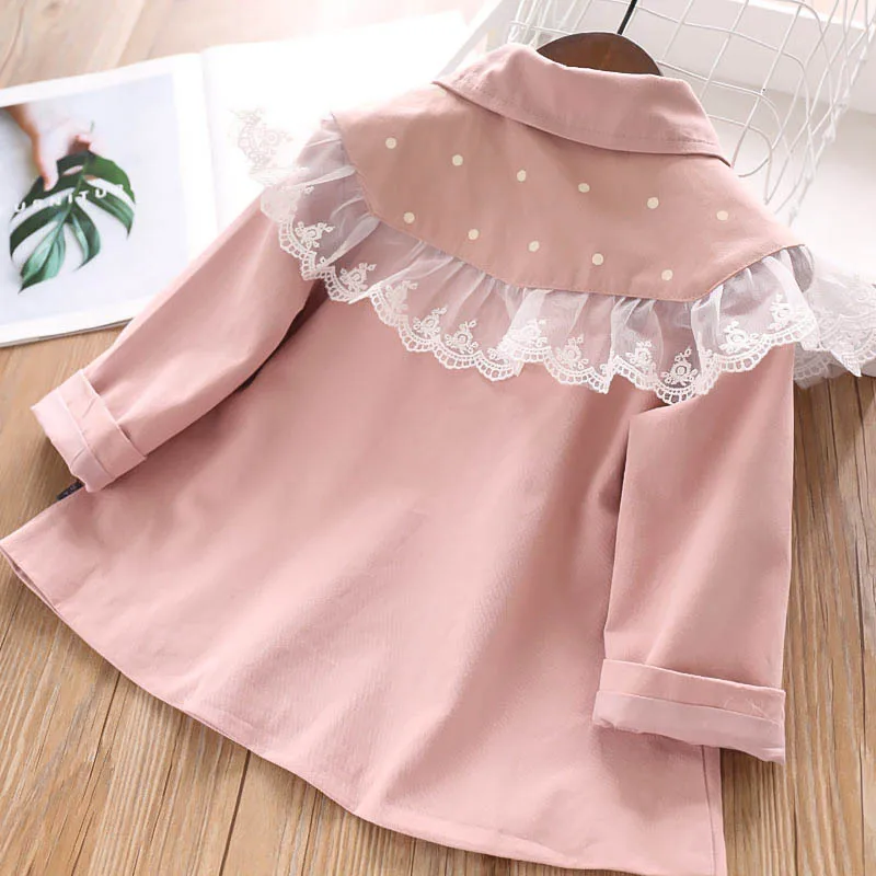 Осень 2019 г. кружевной плащ с цветочным узором для девочек шаль Детское пальто