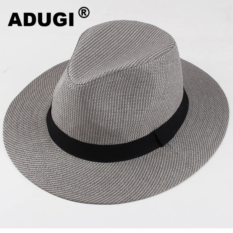 Мужская соломенная шляпа ADUGI Пляжная от солнца для отдыха весны и лета 2019 |