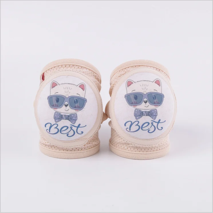 Наколенники детские 2 пары прочные с рисунком милый кот для ползания Защитные