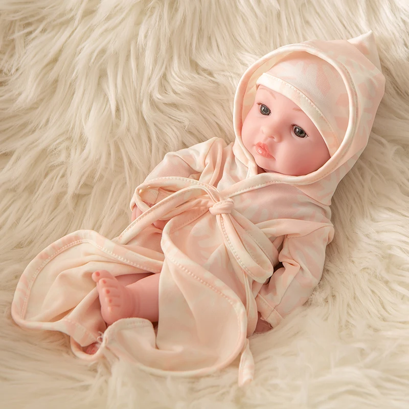 

Мини-кукла реборн ручной работы, мягкая полностью виниловая силиконовая Реалистичная кукла-младенец, Реалистичная детская игрушка, 10 дюймо...