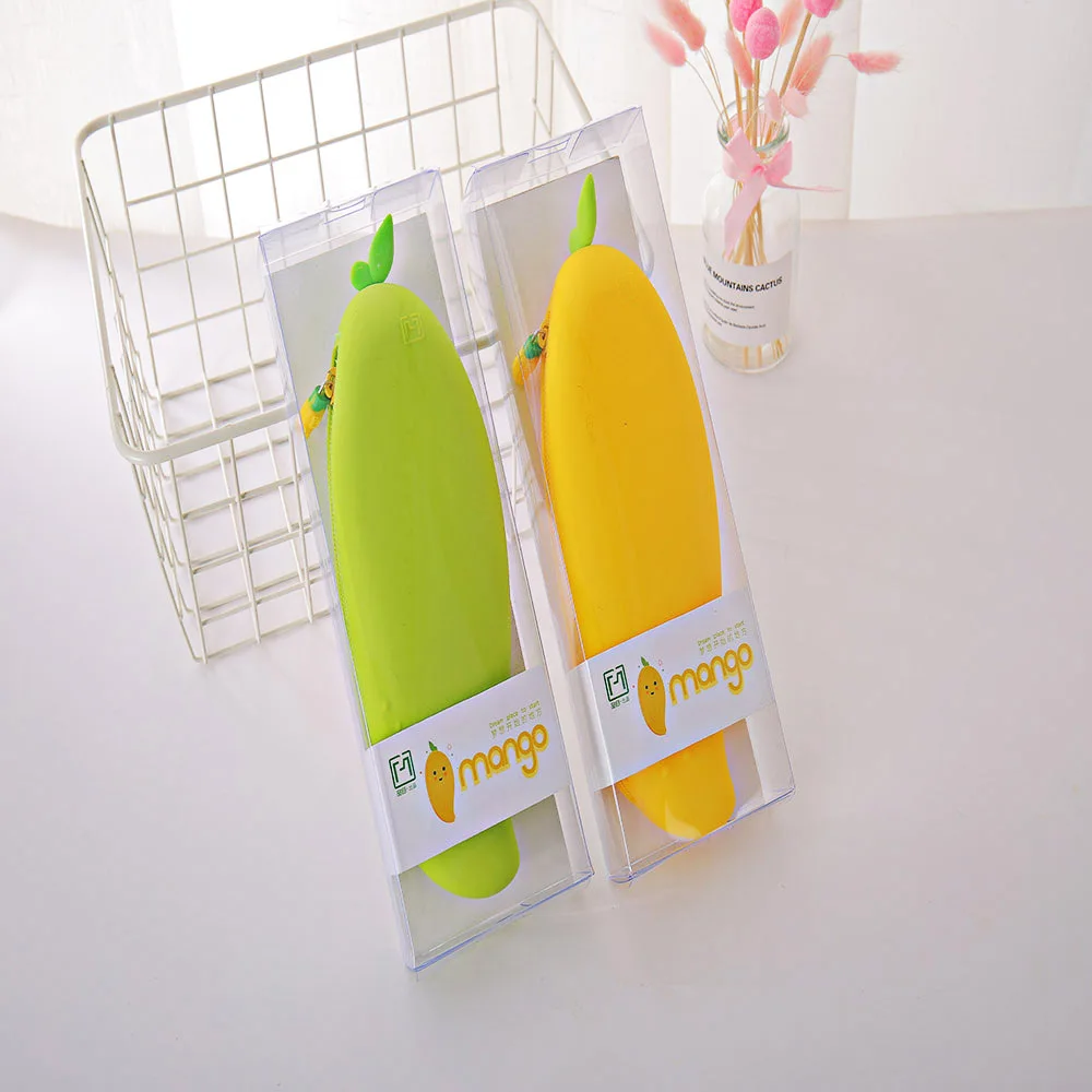 

High Quality Kawaii Simulation Series Waterproof Mango Pencil Case Stationery School Students Supplies Office Accessories Gift