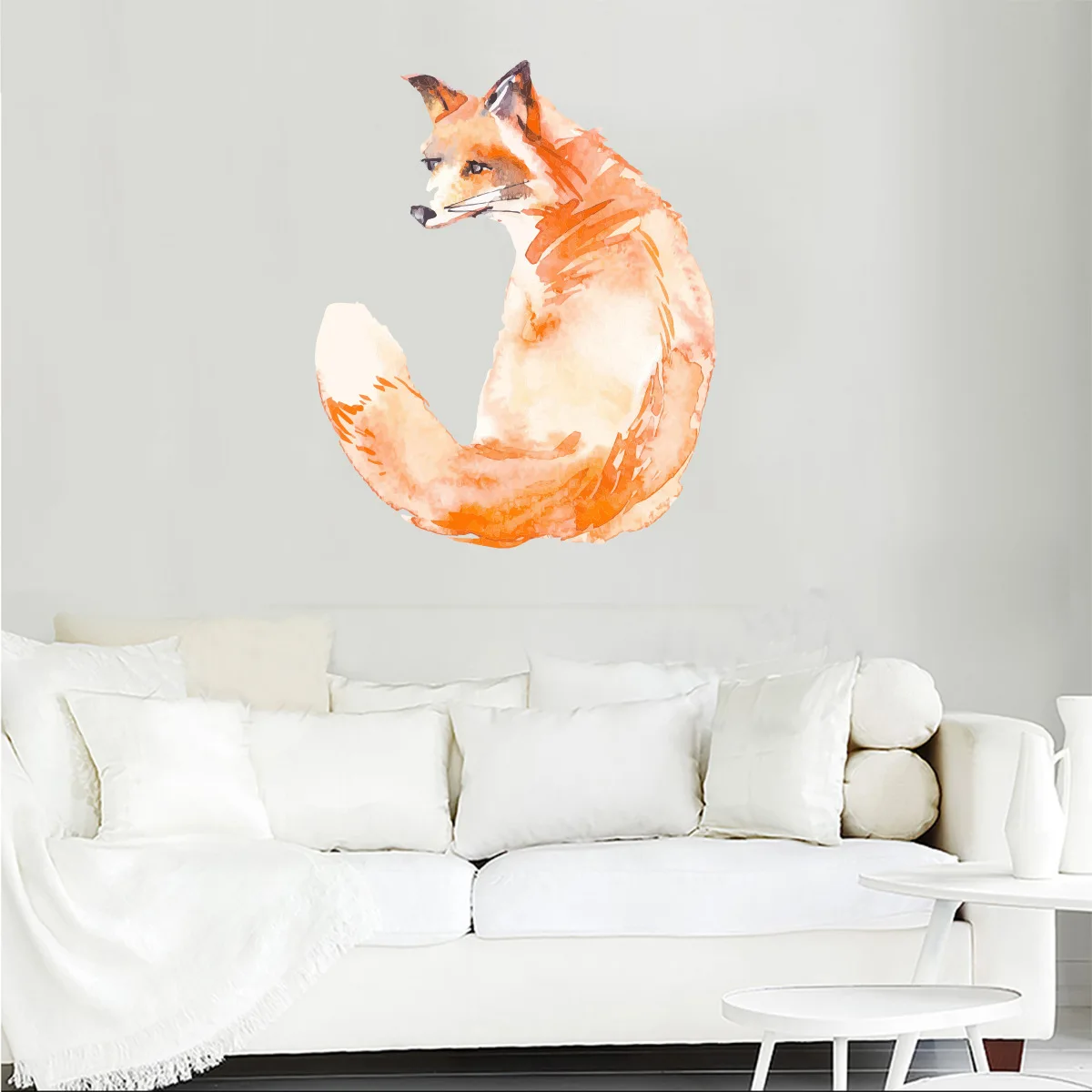 

Hand painted Orange Fox Wall Stickers Home Decor Living room Bedroom Kids rooms Wall Decorative PVC Sticker Vinyl Wall Decals