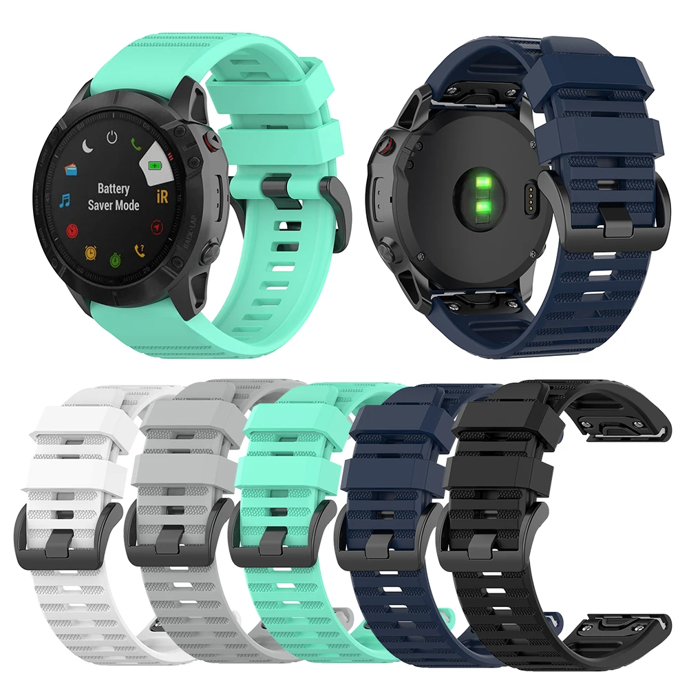 ALLOYSEED 26 мм сменный силиконовый ремешок для часов Garmin Fenix 6X/6X Pro/5X/5X Plus/3/3HR аксессуары