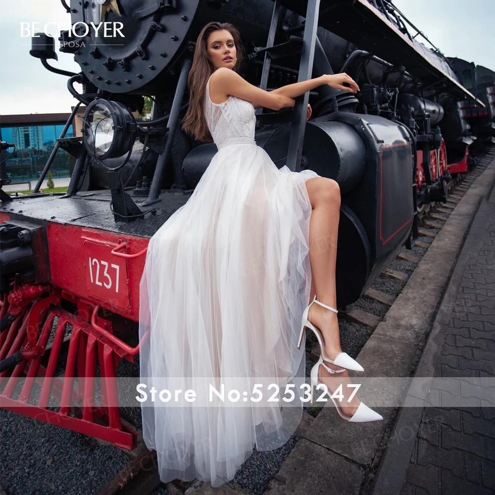 Vestido De Noiva с v образным вырезом и аппликацией свадебное платье без рукавов