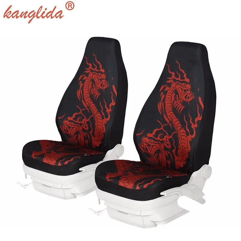 KANGLIDA 2X чехол для автокресла набор дракон Highback Печатный протектор подушки сиденья универсальный подходит для большинства автомобильных передних сидений оранжевый