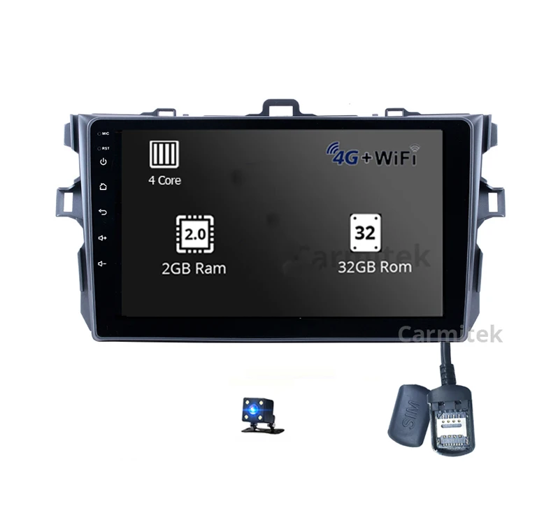 2gb32gb camera Автомобильный центральный мультимедийный gps навигационная система головное устройство Радио Android сенсорный экран 2 din dvd-плеер для Toyota Corolla 2007-2013 - Цвет: 2gb32gb camera