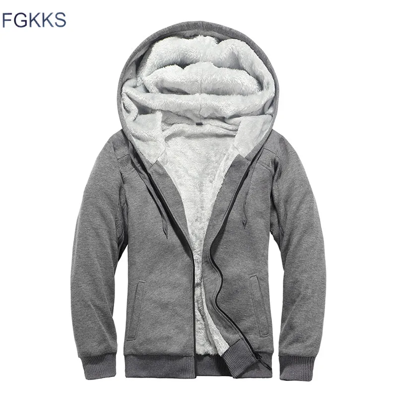 FGKKS зимние Брендовые мужские куртки, мужские однотонные куртки с капюшоном, Толстая куртка, Мужская модная повседневная куртка, теплые пальто