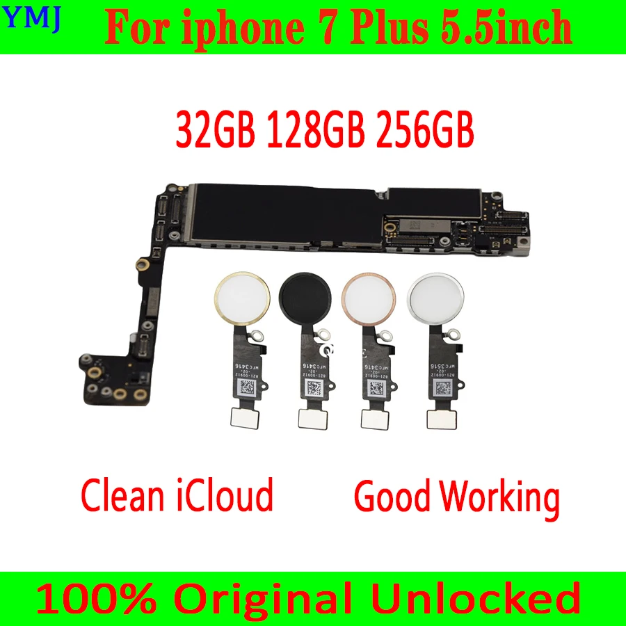 Материнская плата 32 ГБ/128 ГБ/256 ГБ для iphone 7 Plus 5 дюйма с/без Touch ID 100% Оригинальный