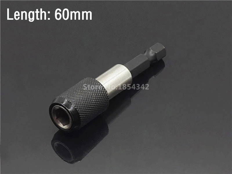 Black 60mm 1 шт. 12 Размер удлинитель 1/4 шестигранный винтовой патрон-адаптер Магнитная отвертка ударный шуруповерт сверло инструмент быстросъемные инструменты - Цвет: Black 60mm
