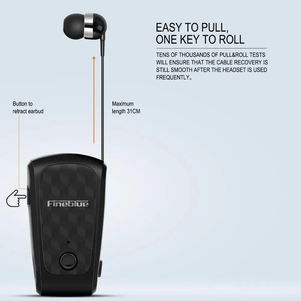 Fineblue FQ-10 Bluetooth 5,0 беспроводной наушник головка телефон кабель Выдвижной наушник музыкальная система с зажимом гарнитура Hands-free микрофон