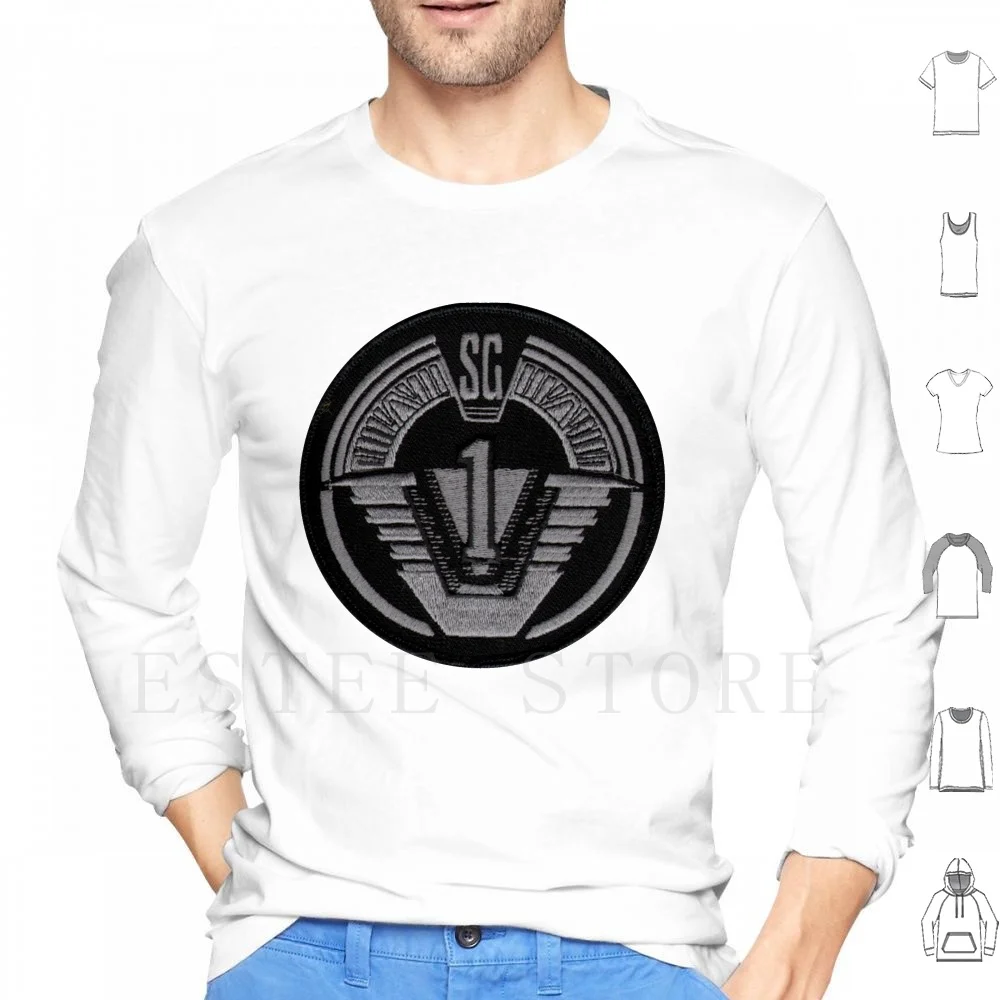 Командная толстовка с капюшоном, с длинным рукавом, Звездные ворота, полынья, звезда, звезда, вала