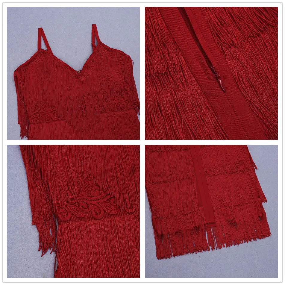 Женское Бандажное платье с бахромой облегающее мини без рукавов Клубное