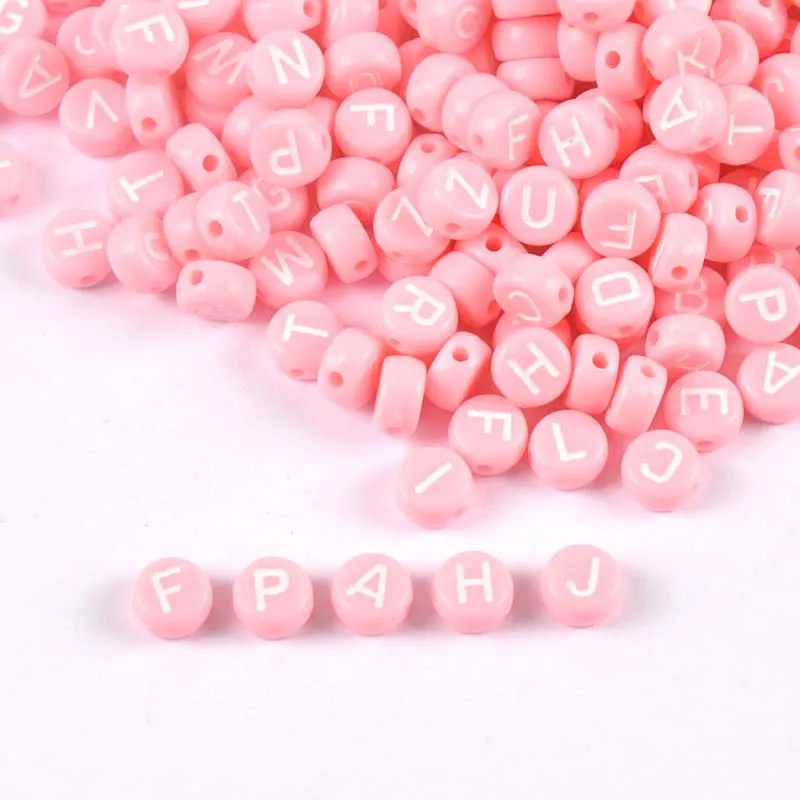 200/400PCs Mixed pink Acrylic Alphabet/Letter Round Beads For Jewelry Making 7mm YKL0805 | Украшения и аксессуары