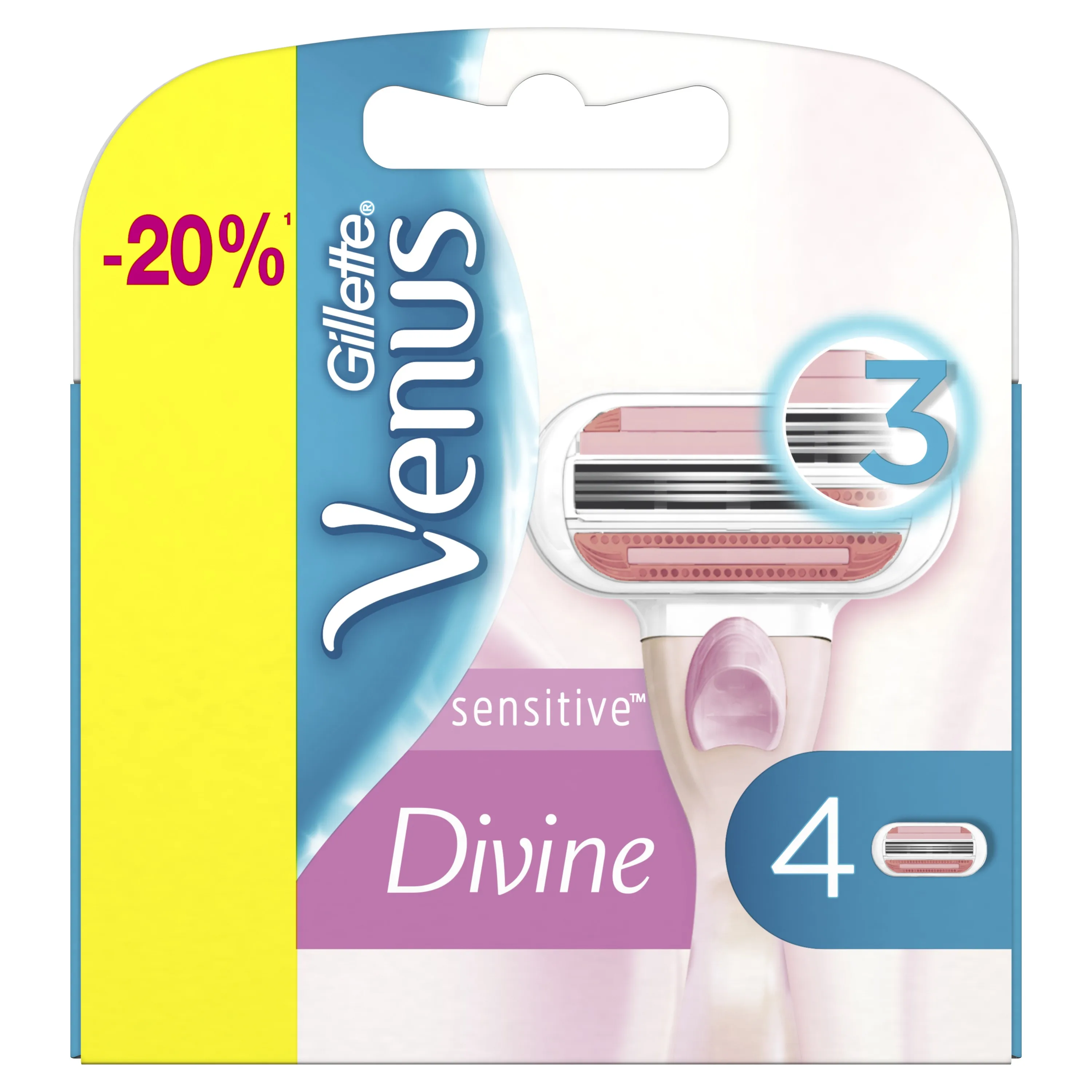 Сменные кассеты для бритья Venus Divine Sensitive (4 шт.) | Красота и здоровье
