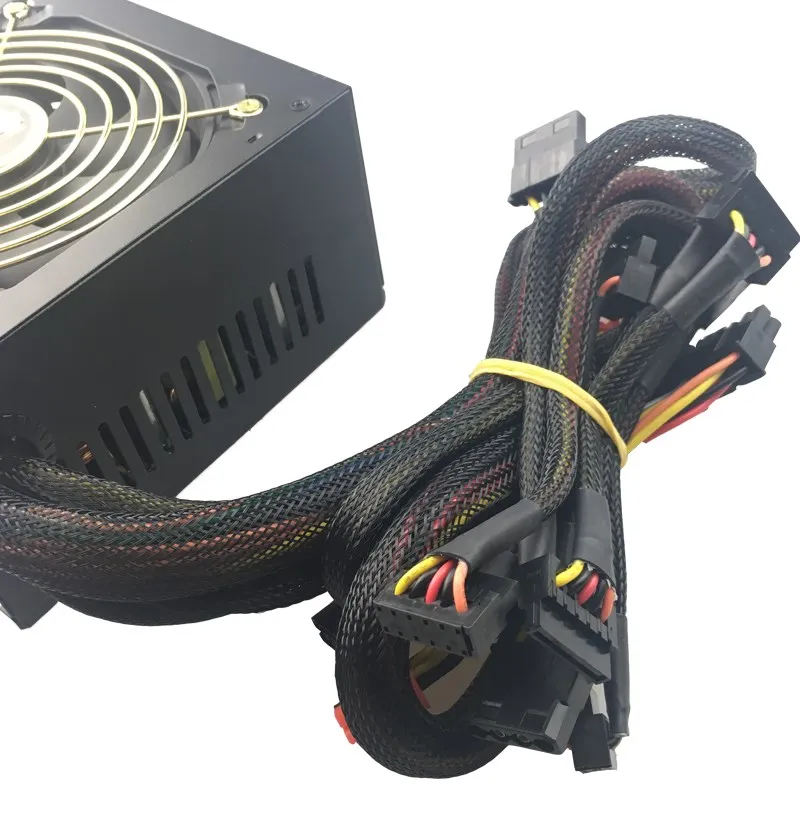 Блок питания для компьютера 600 Вт источник ЦП ПК 20 + 4 контактный 12 см вентиляторы