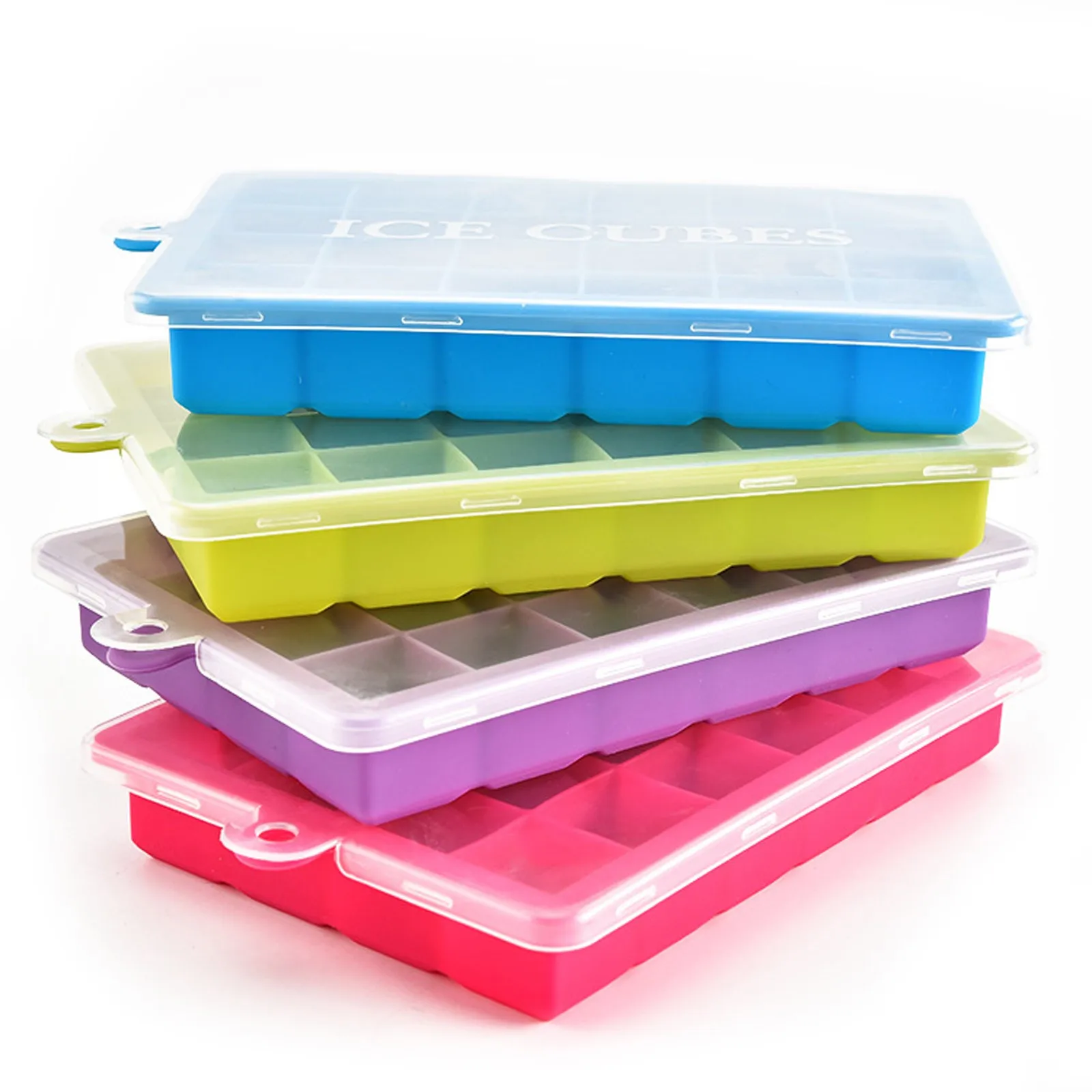 

Silicone Ice Maker 24-Cube Ice Tray Ice Mold Storage Container