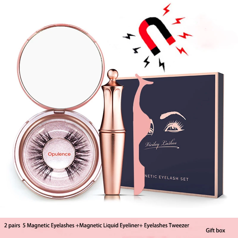 5D магнитные накладные ресницы жидкая подводка для глаз Пинцет Набор натуральные
