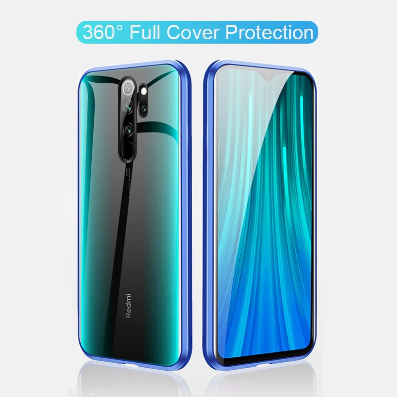 Tempered Glass Case For Xiaomi Redmi Note 8T Magnetic Phone redmi 8 8a 7 Pro Back Protective Cover note t 8pro | Мобильные телефоны