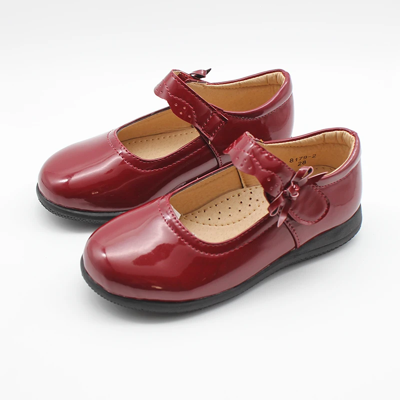 Школьная обувь из искусственной кожи для девочек Балетки детей ясельного