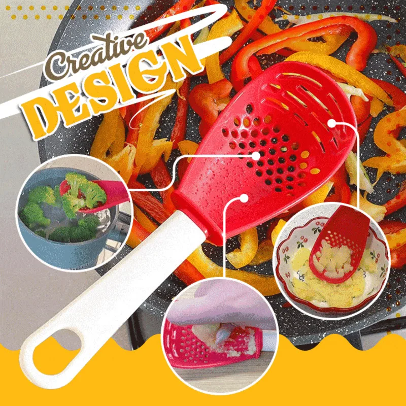 

Multifunctional Cooking Spoon Potato Garlic Press Colander Spoon Heat-resistant Plastic Japanese Spatula Kitchen Accessories