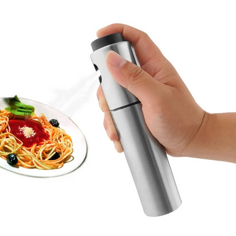 

80ml Stainless Steel Oil Spray Fine Mist Spray Pump Olive Vinegar Soy Sprayer Portable Bottle Dispenser BBQ Tools Kitchen Gadget