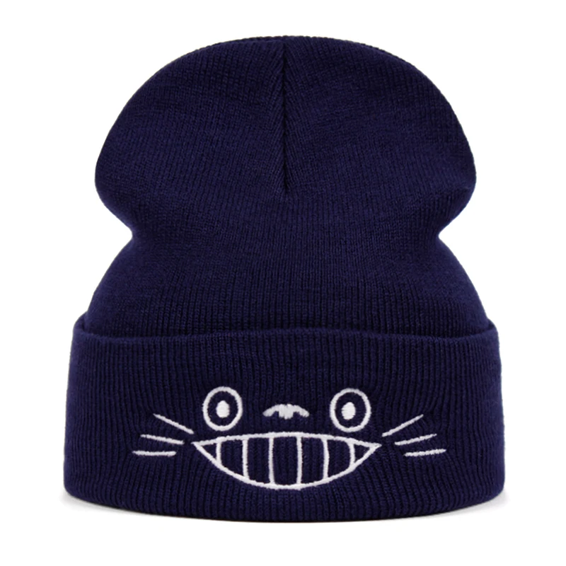 Вязаная зимняя шапка Totoro однотонные шапочки в стиле хип-хоп вязаная аксессуар