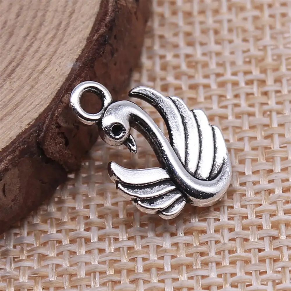 

Jewelery Pendants Making Charms For Jewelry 40pcs Swan Charms 17x12mm Antique Silver Plated