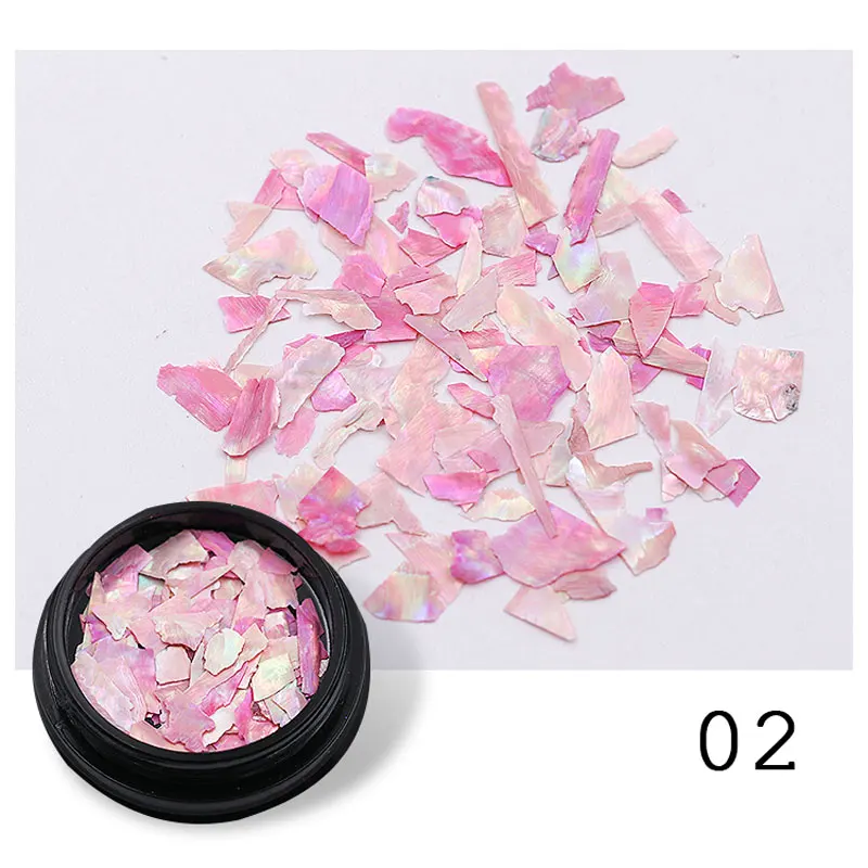 3D Ногти розовые фиолетовые ракушки художественные украшения смешанные размеры