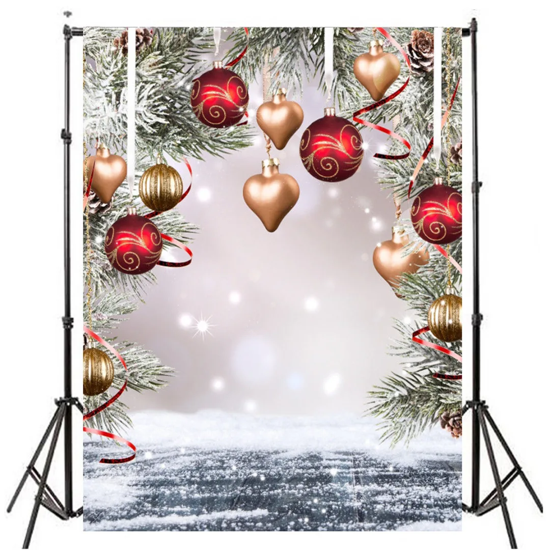 

DIY 5x7ft Рождественская елка шар любовь сердце виниловая фотография