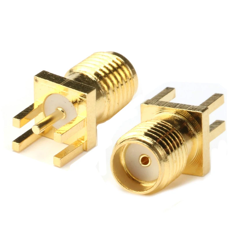 5Pcs SMA Female Jack Connector For 1.6mm Solder Edge PCB Straight Mount Gold plated RF Connectors Receptacle Solder images - 6