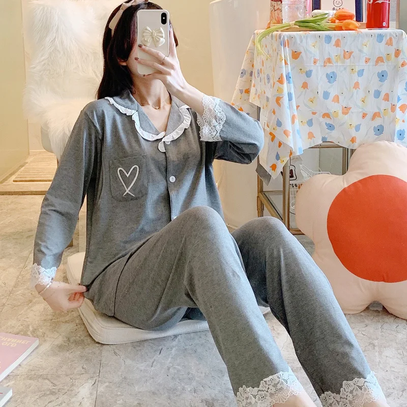 

Summer Thin Modal Cotton Maternity Nursing Sleepwear Sets Long Sleeve Pajamas Suit Postpartum Pregnancy Feeding Home Lounge Wear