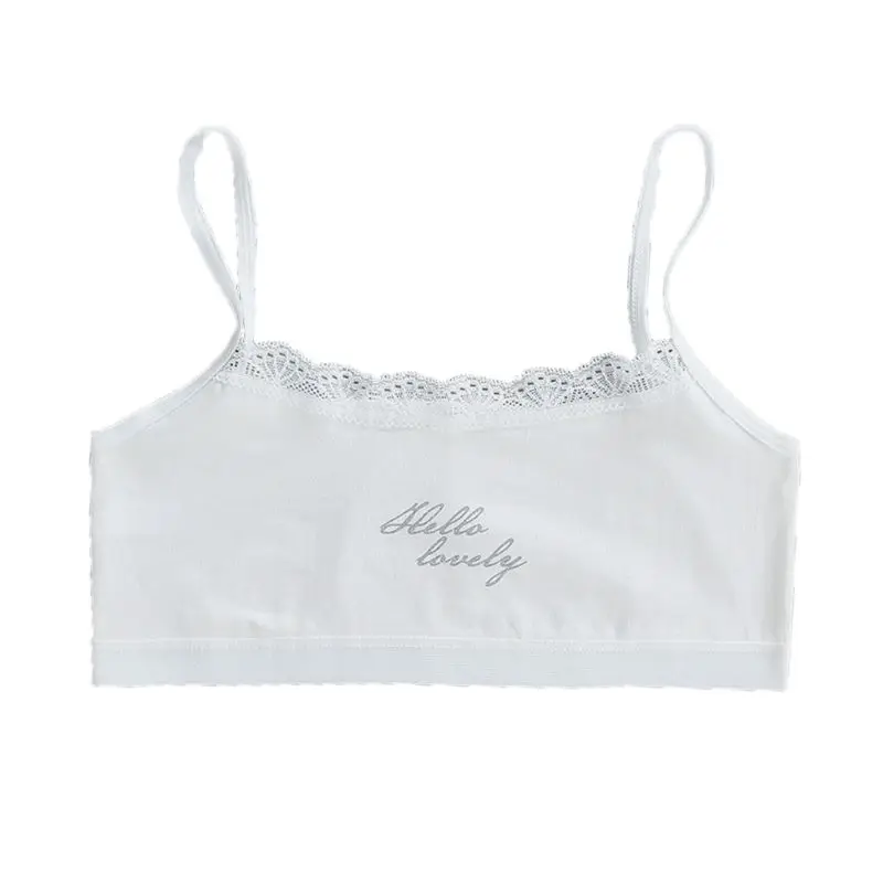

Young Girl Lace Bra Puberty Teenage Soft Cotton Underwear Training Bra 7-14years New Dropship