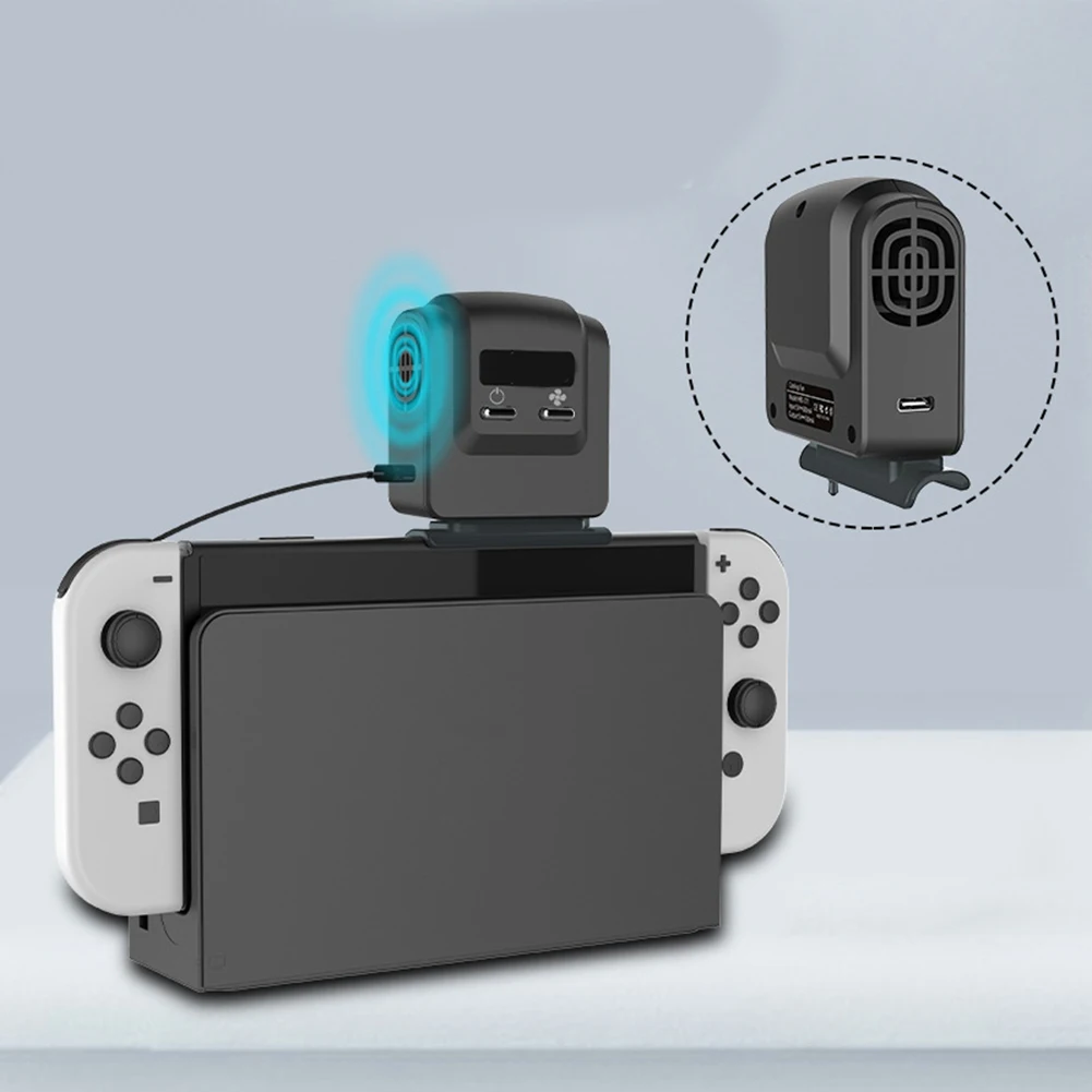 

Бесшумные вентиляторы охлаждения подходят для док-станции Nintendo Switch OLED универсальная подставка для игровой консоли радиатор охлаждающее ос...