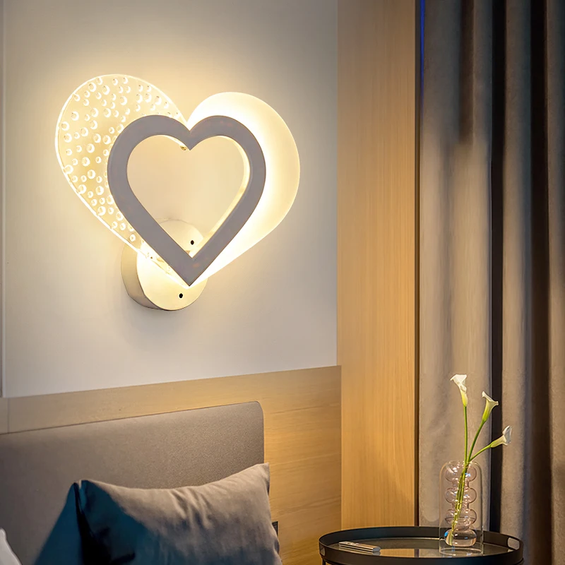 

Creative led bedside lamp wall lamp bedroom wedding room simple modern warm wall lamp WF9251016