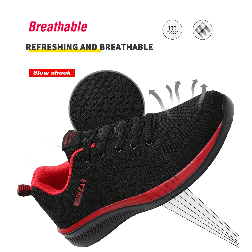 Men Running Shoes Men Sneakers Breathable Light Male Sport Shoes Comfortable Mesh Lace-Up Flexible Soft Walking Jogging Shoes
