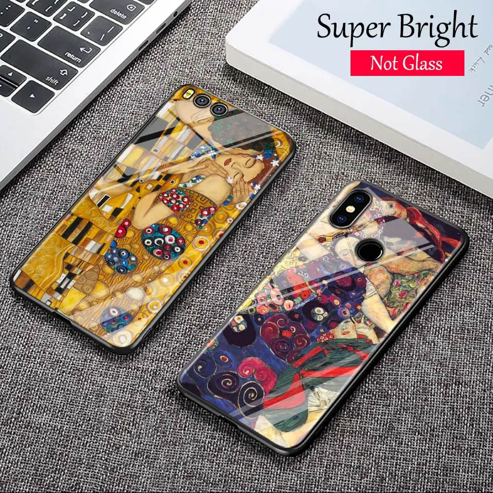 Модный черный чехол Gustav Klimt для Xiaomi Mi A1 A2 5X 6X 6 8 9 9SE CC9 F1 9T 9tpro Play суперъяркий