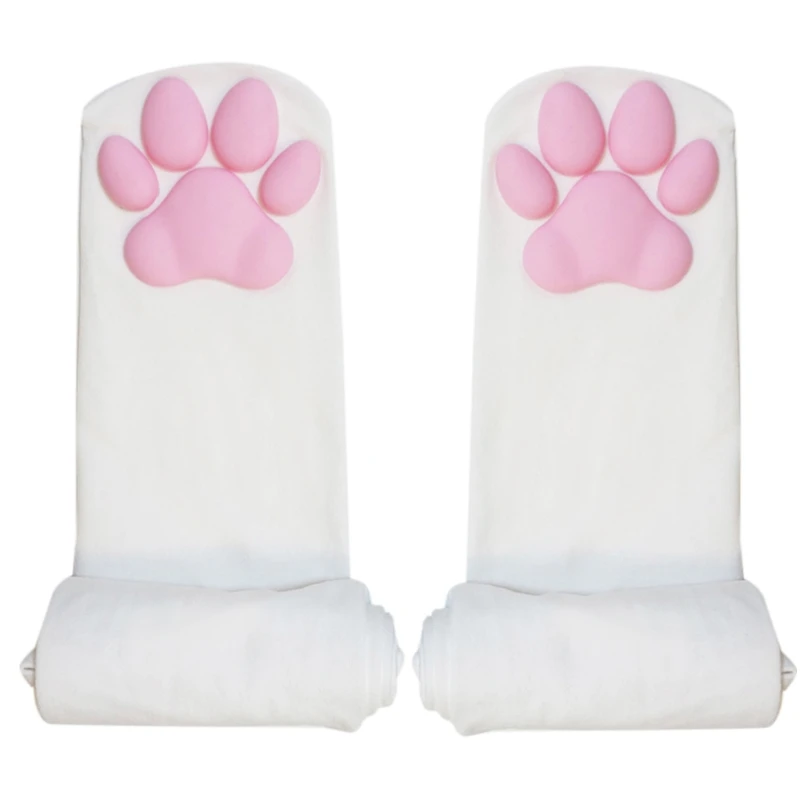Women Girls Anti-Slip Over Knee Socks Kawaii Kitten Paw Pad Thigh High Stockings 6XDA