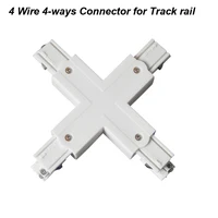  10pcs/lot 4 Wire Four Way Track Light Rail Connector Track Fitting LED Track Rail Connector Track Connectors