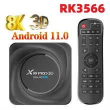 X88 PRO 20 TV Box Android 11 8GB RAM 128GB ROM Rockchip RK3566 Support 4K 8K 24fps USB3.0 Assistant Youtube 4G 64GB 32GB